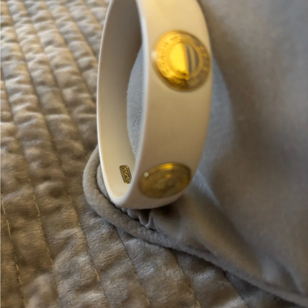 Coach White and Gold Bangle - Picture 3 of 7